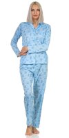 Damen Pyjama lang zweiteiliger Schlafanzug Pyjama-Set Nachtwäsche