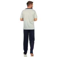 Herren Sommer Pyjama Lange Schlafhose V- T-shirt; Grün M