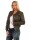 Damen Bomberjacke Flieger Pilotenjacke Biker; Kunstleder, Khaki/XS