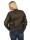 Damen Bomberjacke Flieger Pilotenjacke Biker; Kunstleder, Khaki/XS