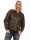 Damen Bomberjacke Flieger Pilotenjacke Biker; Kunstleder, Khaki/XS