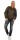 Damen Bomberjacke Flieger Pilotenjacke Biker; Kunstleder, Khaki/XS
