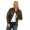Damen Bomberjacke Flieger Pilotenjacke Biker; Kunstleder, Khaki/M