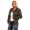 Damen Bomberjacke Flieger Pilotenjacke Biker; Kunstleder, Khaki/M