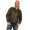 Damen Bomberjacke Flieger Pilotenjacke Biker; Kunstleder, Khaki/M