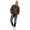 Damen Bomberjacke Flieger Pilotenjacke Biker; Kunstleder, Khaki/M