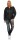 Damen Bomberjacke Flieger Pilotenjacke Biker; Kunstleder, Schwarz/S