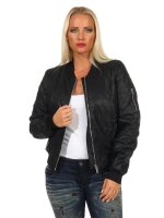 Damen Bomberjacke Flieger Pilotenjacke Biker; Kunstleder,...