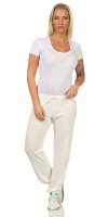 Damen Trainingshose Jogging Sport Jogger Fitness Hose Freizeit, Ecru
