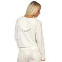 Damen Sweatshirt Langarmshirt Hoodie Oberteil, Ecru, S Hoodie