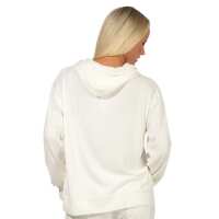 Damen Sweatshirt Langarmshirt Hoodie Oberteil, Ecru, S Zipper