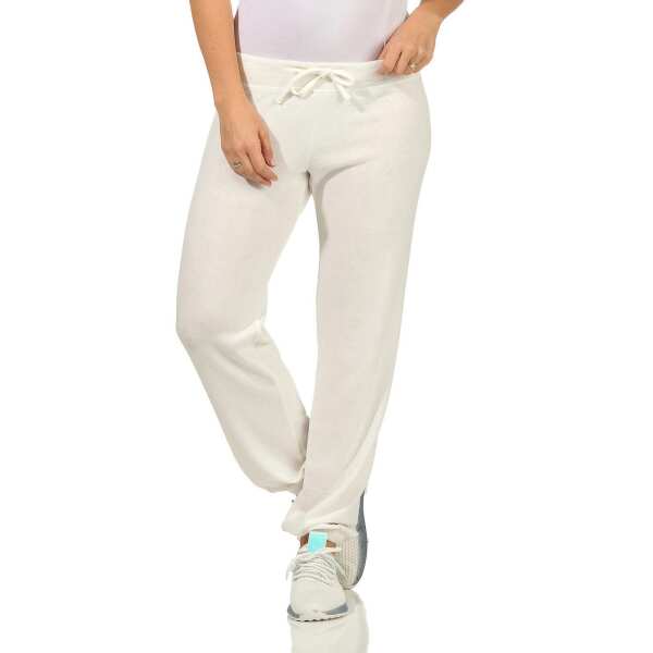 Damen Trainingshose Jogging Sport Jogger Fitness Hose Freizeit, Ecru S