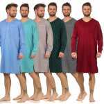 Herren Nachthemd langarm Sleepshirt; M L XL 2XL