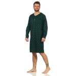 Herren Nachthemd langarm Sleepshirt; Dunkelgrün L