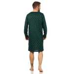 Herren Nachthemd langarm Sleepshirt; Dunkelgrün L
