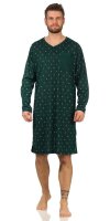 Herren Nachthemd langarm Sleepshirt; Dunkelgrün XXL