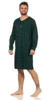 Herren Nachthemd langarm Sleepshirt; Dunkelgrün XXL