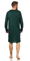 Herren Nachthemd langarm Sleepshirt; Dunkelgrün XXL