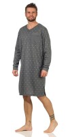 Herren Nachthemd langarm Sleepshirt; Grün-Grau XL