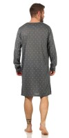 Herren Nachthemd langarm Sleepshirt; Grün-Grau XL