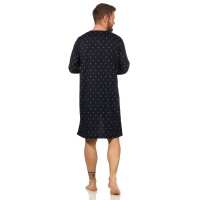 Herren Nachthemd langarm Sleepshirt; Dunkelblau M