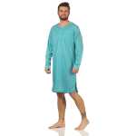 Herren Nachthemd langarm Sleepshirt; Mintgrün M