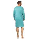 Herren Nachthemd langarm Sleepshirt; Mintgrün M