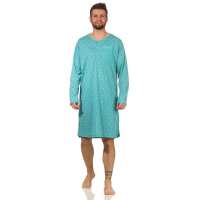 Herren Nachthemd langarm Sleepshirt; Mintgrün L
