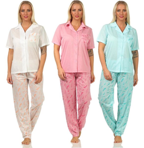 Damen Pyjama zweiteiliger Schlafanzug Pyjama-Set Nachthemd, M L XL XXL