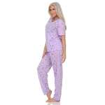 Damen Pyjama zweiteiliger Schlafanzug Pyjama-Set,  Flieder/2XL/44