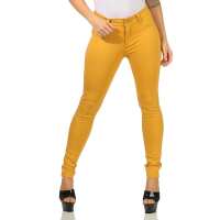 Damen Jeggings Hüfthose  Senf S/36