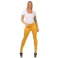 Damen Jeggings Hüfthose  Senf S/36