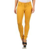 Damen Jeggings Hüfthose  Senf S/36