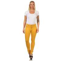 Damen Jeggings Hüfthose  Senf S/36