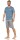Herren Pyjama Short & Tshirt Schlaf-Anzug;  Blau-Grau M