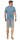 Herren Pyjama Short & Tshirt Schlaf-Anzug;  Blau-Grau M