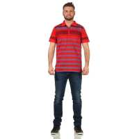 Herren Poloshirt T-shirt Polo-Hemd Kurzarm  Rot L