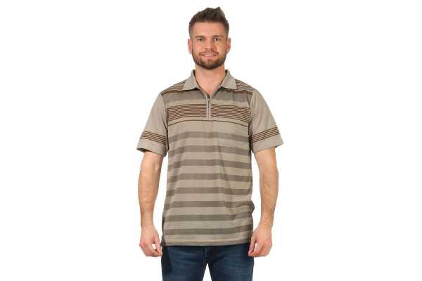 Herren Poloshirt T-shirt Polo-Hemd Kurzarm  Dunkelbeige XL