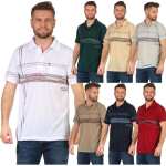 Herren Poloshirt T-shirt Polo-Hemd Kurzarm mit Muster,