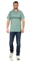 Herren Poloshirt T-shirt Polo-Hemd Kurzarm mit Muster, Oliv M