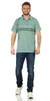 Herren Poloshirt T-shirt Polo-Hemd Kurzarm mit Muster, Oliv L