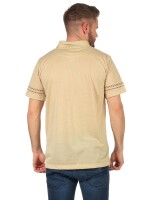 Herren Poloshirt T-shirt Polo-Hemd Kurzarm mit Muster, Beige L