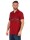 Herren Poloshirt T-shirt Polo-Hemd Kurzarm mit Muster, Dunkelrot M