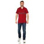 Herren Poloshirt T-shirt Polo-Hemd Kurzarm mit Muster, Dunkelrot L