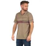 Herren Poloshirt T-shirt Polo-Hemd Kurzarm mit Muster, Dunkelbeige M