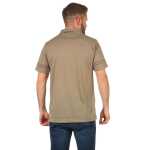 Herren Poloshirt T-shirt Polo-Hemd Kurzarm mit Muster, Dunkelbeige M