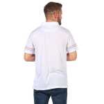 Herren Poloshirt T-shirt Polo-Hemd Kurzarm mit Muster, Weiß M