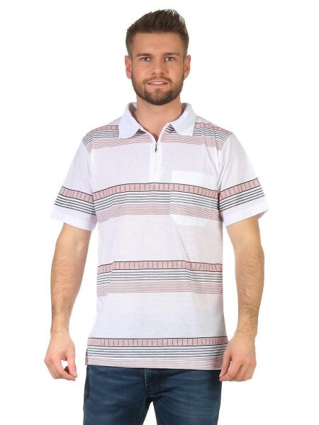 Herren Poloshirt T-shirt Polo-Hemd Kurzarm,  Weiß XL