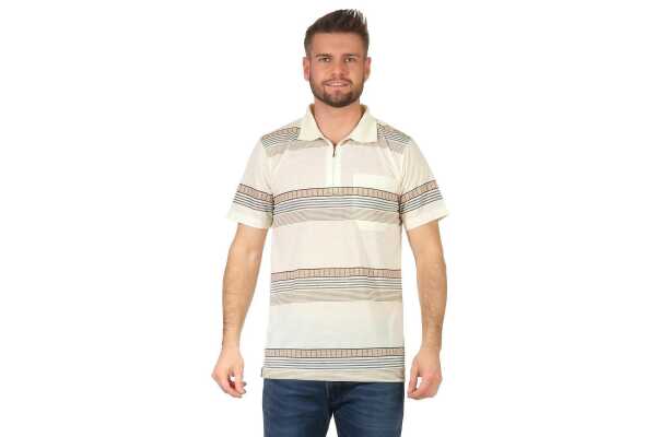 Herren Poloshirt T-shirt Polo-Hemd Kurzarm,  Beige XL