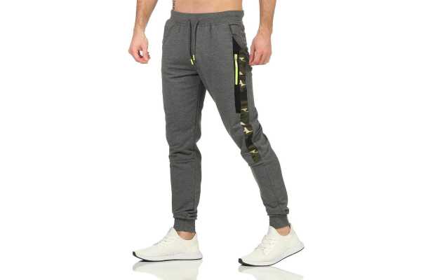 Herren Jogginghose Trainigshose Freizeithose mit Muster. Dunkelgau-4187 L